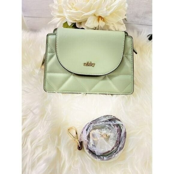 Nikky  Lee Cross body Small bag Light Green Zippers Adjustable  Strap 9x7x4 New - Picture 1 of 5